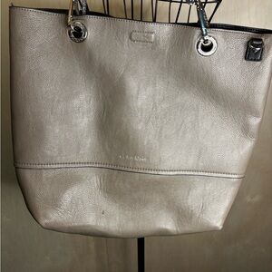 Calvin Klein Metallic Gray Tote Bag